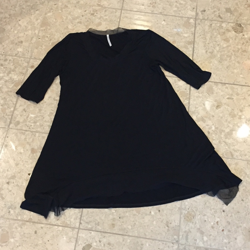 Flare, Long Top with Sheers